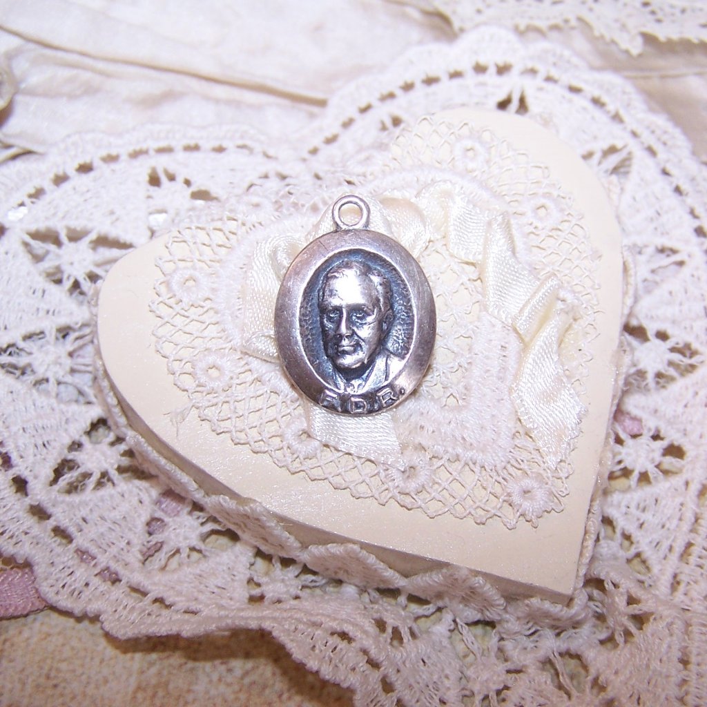 Vintage Sterling Silver Charm - Franklin Delano Roosevelt Fdr